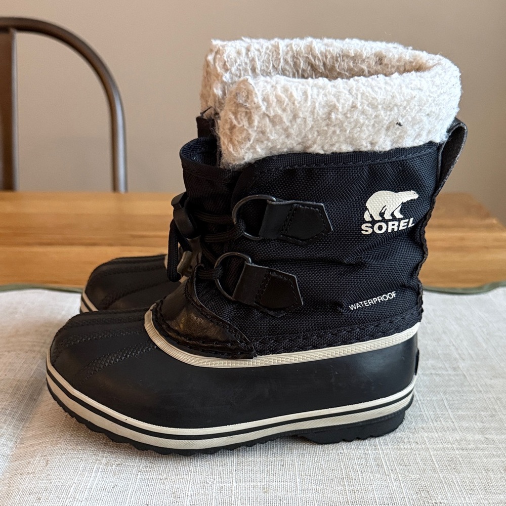 Sorel Kids Black and White Snow Boots
